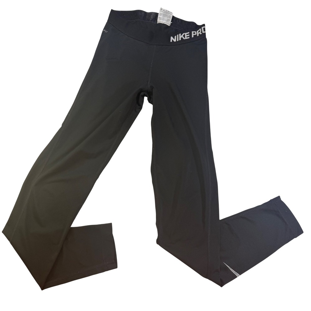 Nike Pro Leggings Womens S Black Dri-FIT Activewear Compression Tights Workout